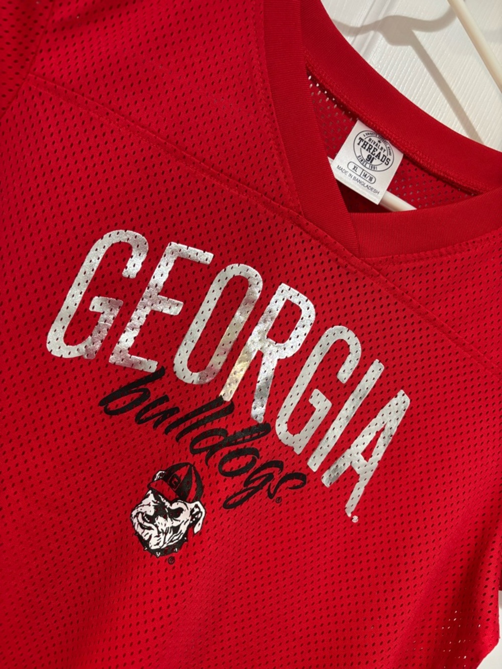 RIVALRY THREADS 91 NWT Georgia Bulldogs Red Mesh Kids Jersey Top